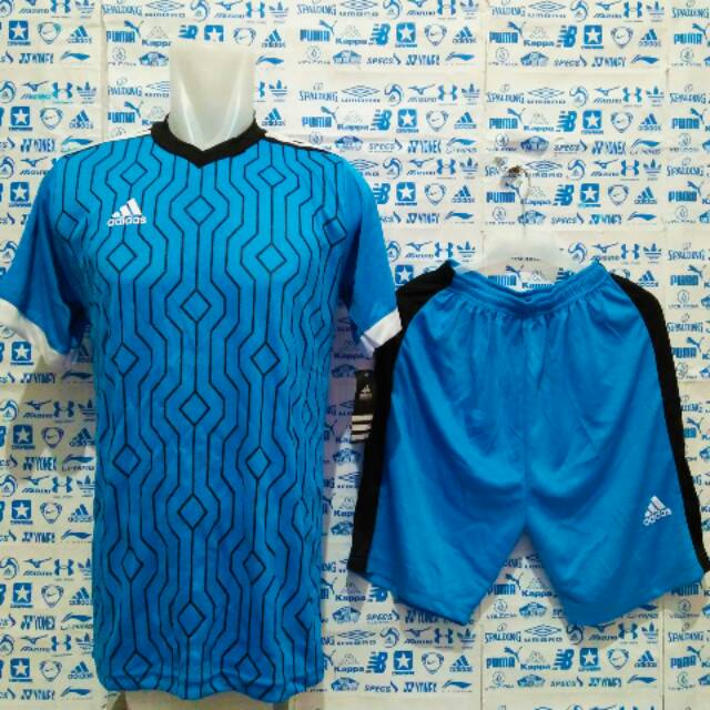 Baju Kaos Futsal Jersey Bola Setelan Futsal Adidas LB
Biru Hitam