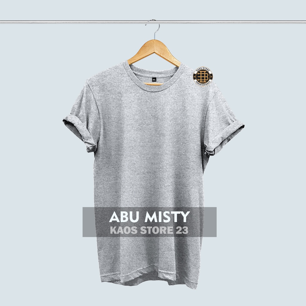 KAOS POLOS PRIA COTTON COMBED 30S-Abu misty