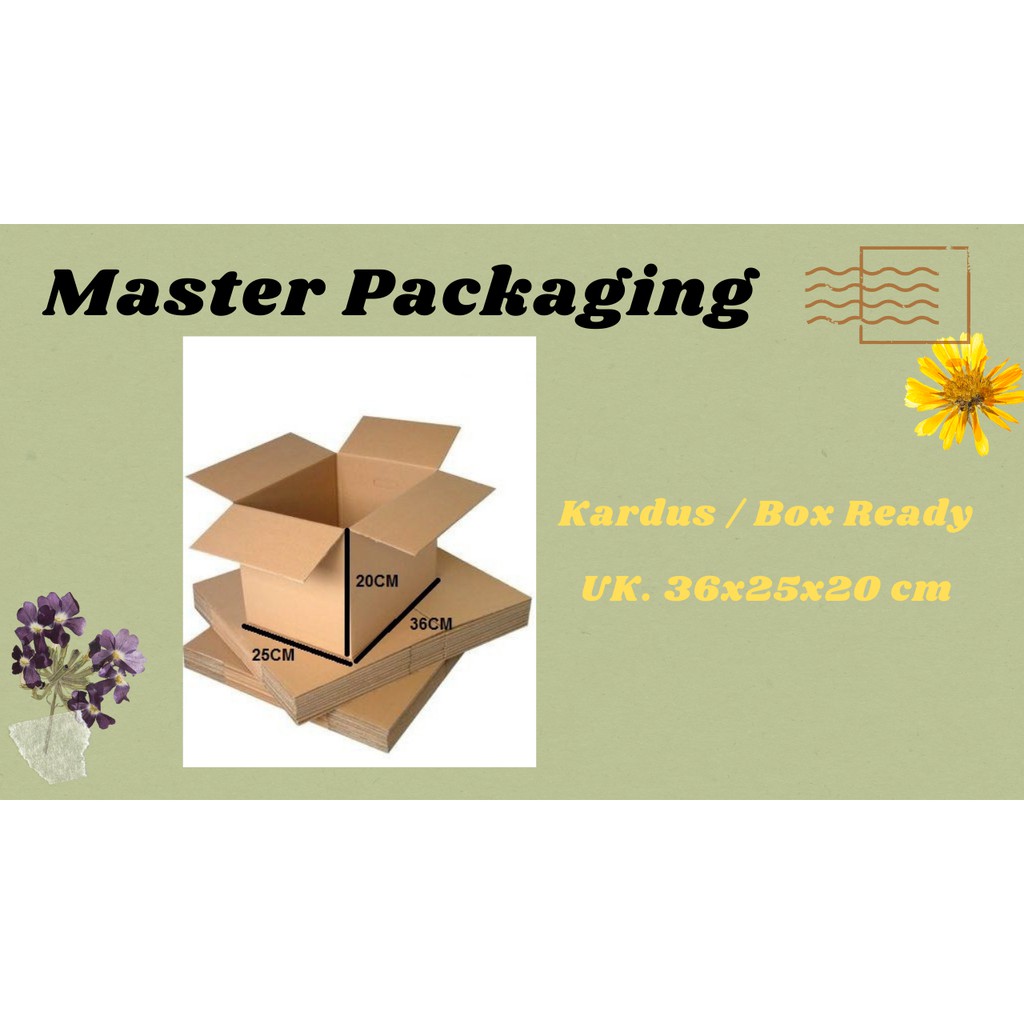 

Kardus/Dus/Box Baru Polos B flute ukuran 36x25x20cm