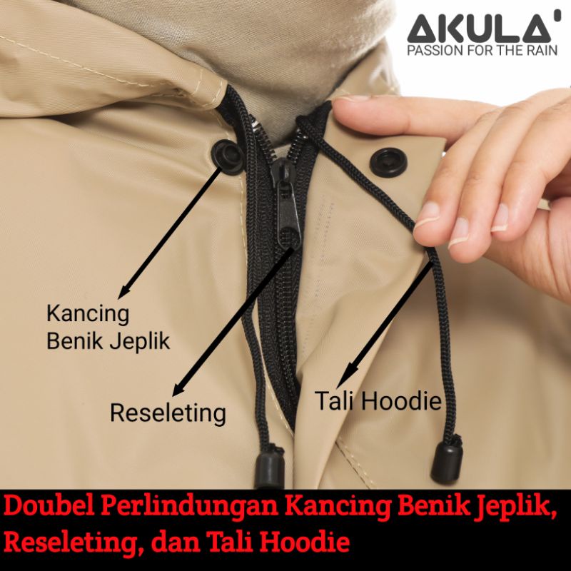 JAS HUJAN, RAINCOAT Pria Wanita ANTI REMBES By AKULA Best Quality Mocca