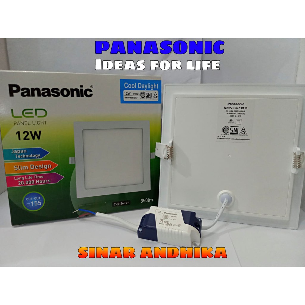 LAMPU LED DOWNLIGHT (SLIM) PANEL KOTAK PANASONIC 12 WATT NNP 73567/NNP 73557