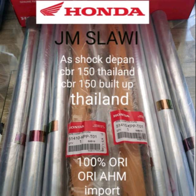 51410-KPP-T01 as shock depan pipe comp cbr 150 built up cbr 150 import cb 150 thailand ori honda ahm