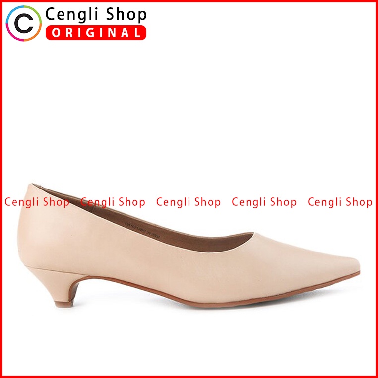 SEPATU HEEL KULIT OBERMAIN HEELS WANITA ORIGINAL BRANDED BEIGE OW21