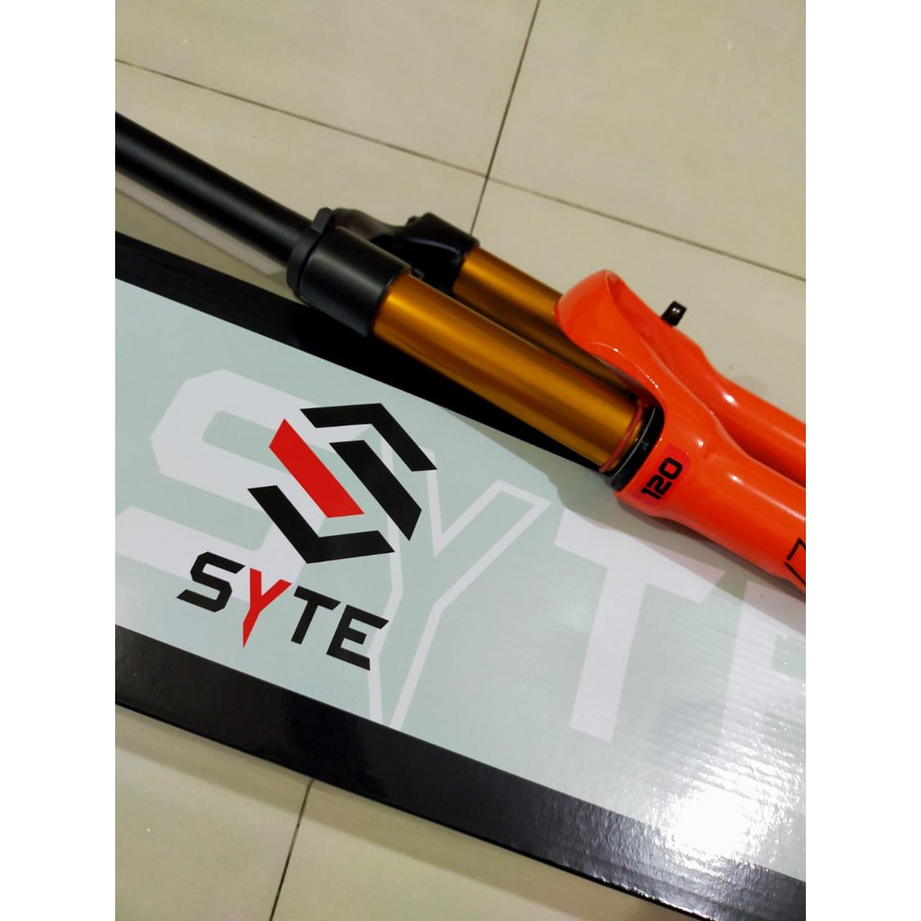 Garpu angin SYTE air fork with lock preload travel 120 alloy sepeda MTB 27.5