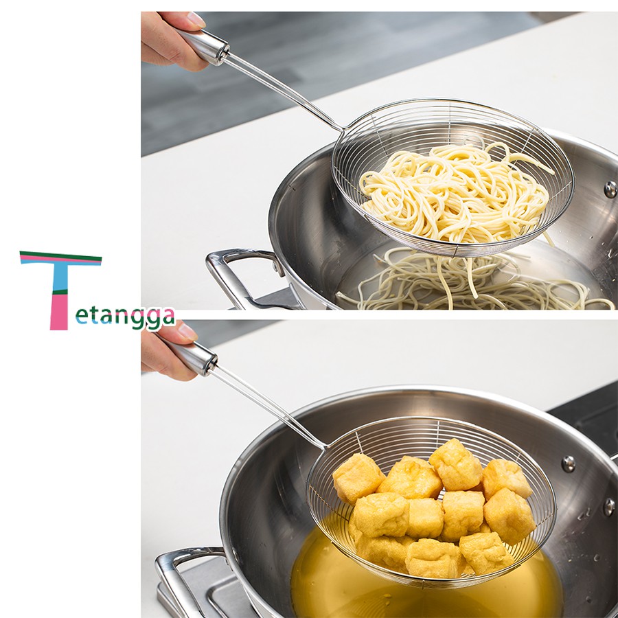 Saringan Minyak Tirisan Goreng Serokan Masak Stainless Tahan Panas Kitchen Colander Spoon/ RH-2182