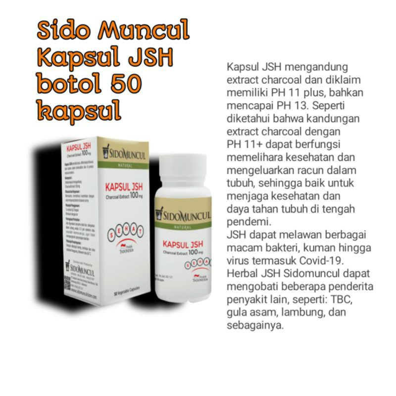 

Sido Muncul Kapsul JSH (50'k) - Ekstrak Charcoal Detoks Imun Tubuh