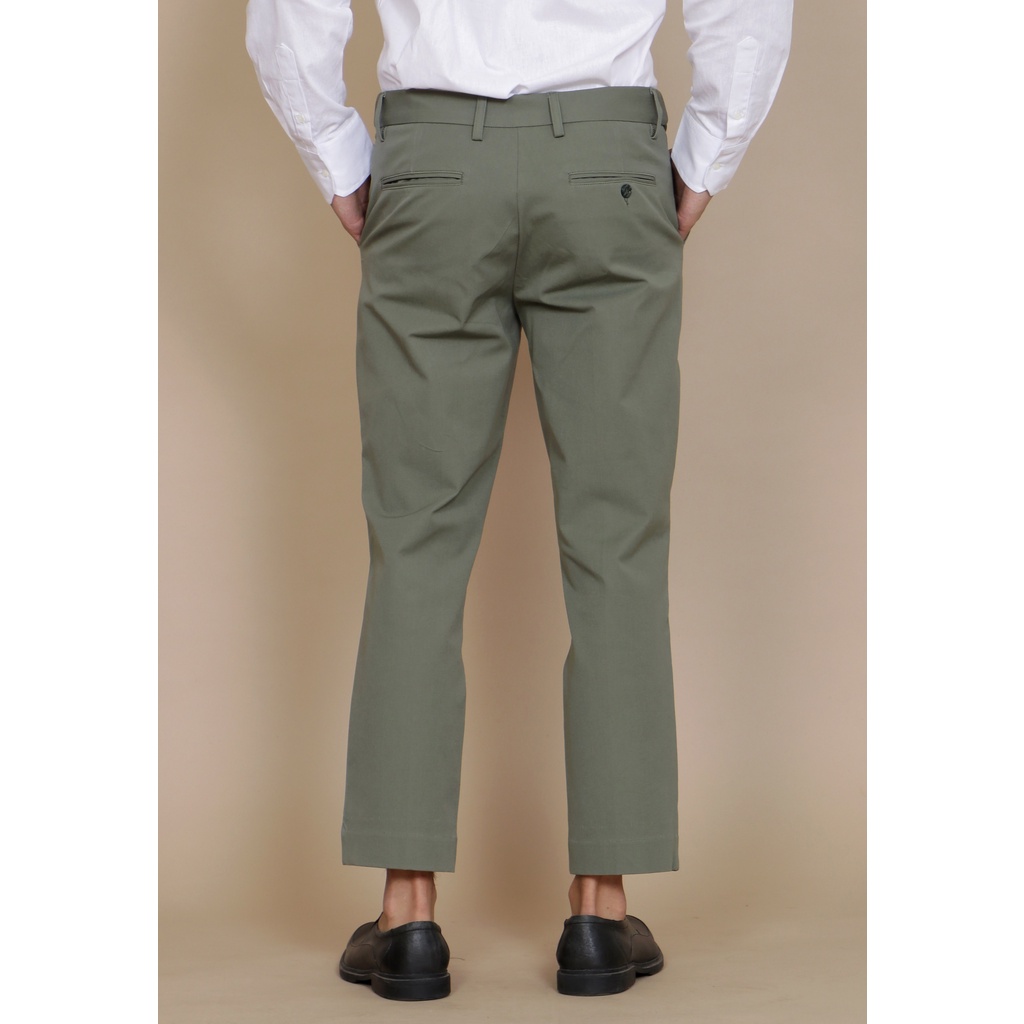 BlueButton Smart Chino Ankle Pants Slim Fit Kekinian Celana Panjang Formal Kerja Kantor - Sage