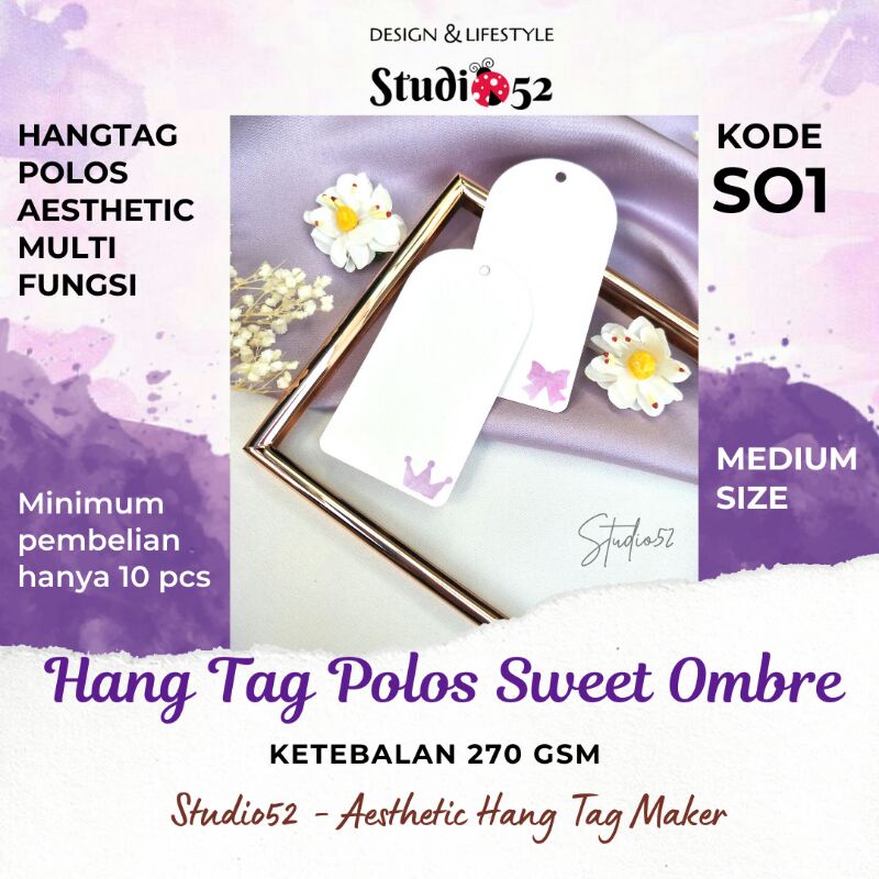 

Hang Tag Polos Premium Sweet Purple Ombre Ungu cantik kode SO 1