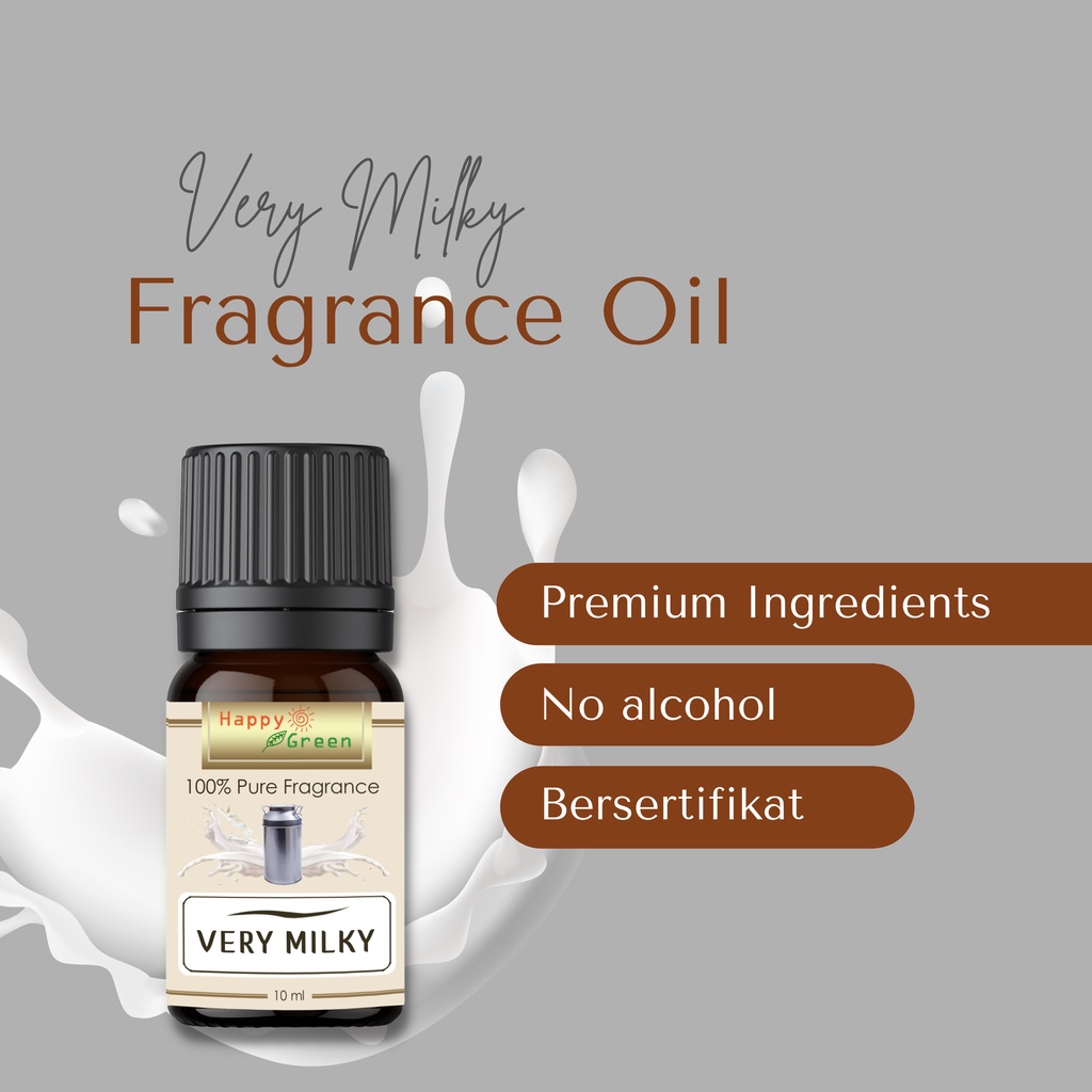 Happy Green Very Milky Fragrance Oil - Parfum Aroma Susu yang Manis segar creamy