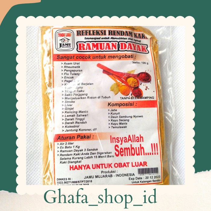 COD Herbal Obat Asam Urat Rendam Kaki Ramuan Dayak Jamu Tombo Loro 100 gr