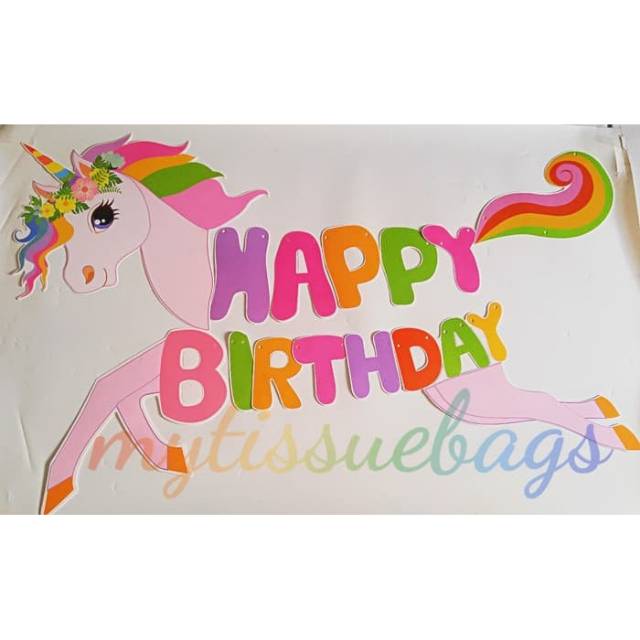 Souvenir ultah anak hbd unicorn jumbo