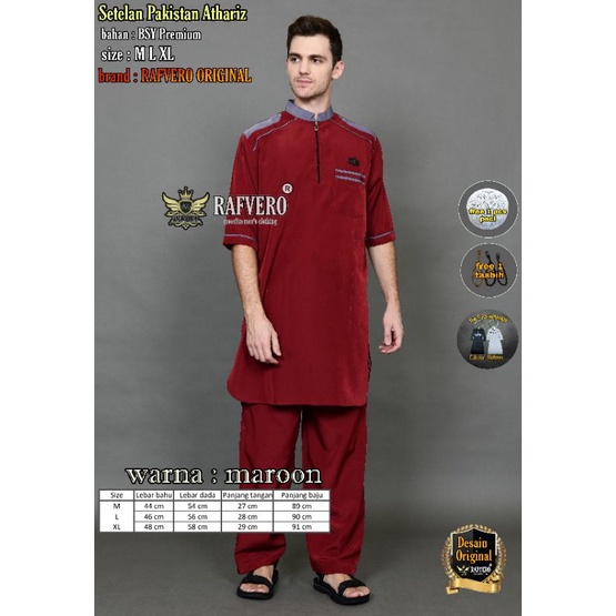 NEW Setelan Pakistan Athariz ORIGINAL RAFVERO - Setelan Pakistan Tangan Pendek - Setelan Baju Koko