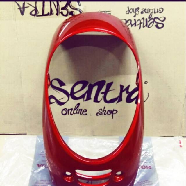 Panel Depan cover reflektor scoopy injection FI Merah Maroon Original HGP