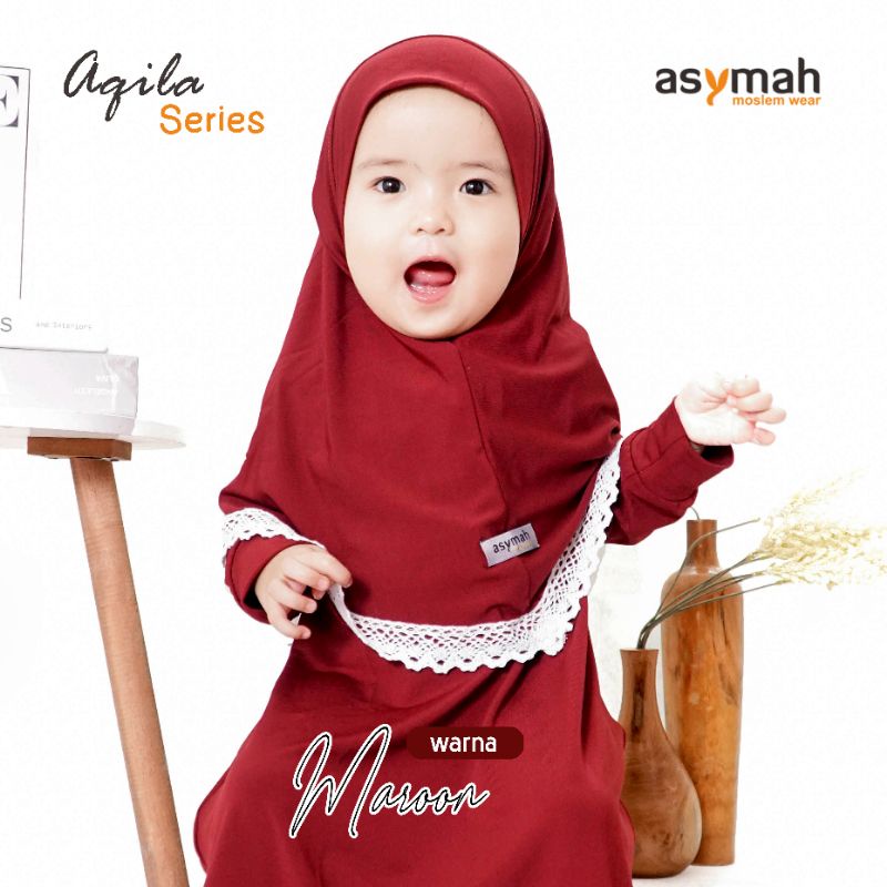 ASYMAH Gamis Aqila Series - Gamis Anak Bayi warna Maroon
