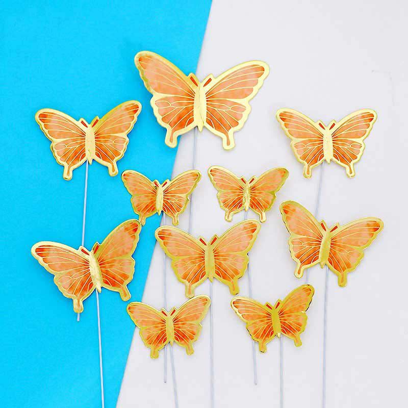 10pcs topper butterfly kupu kupu hiasan kue fondant cutter alphabet bola emas spuit import 1m