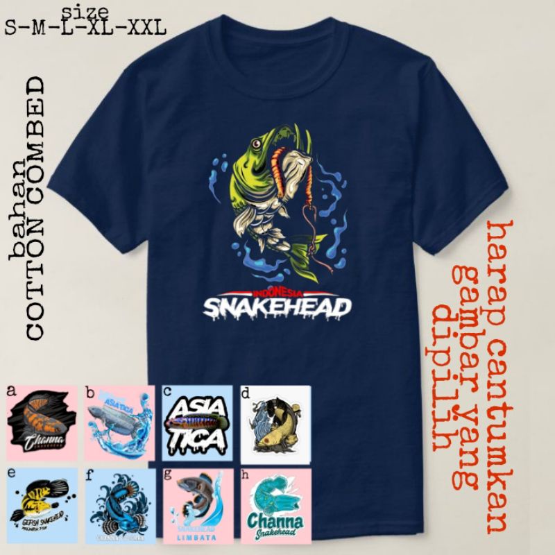 kaos anak channa snakehead/limbata/auranti/maru/pulchra/blue pulchra/barca/marulioides/ kaos Channa 