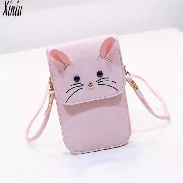 Tas slempang poket mini kucing