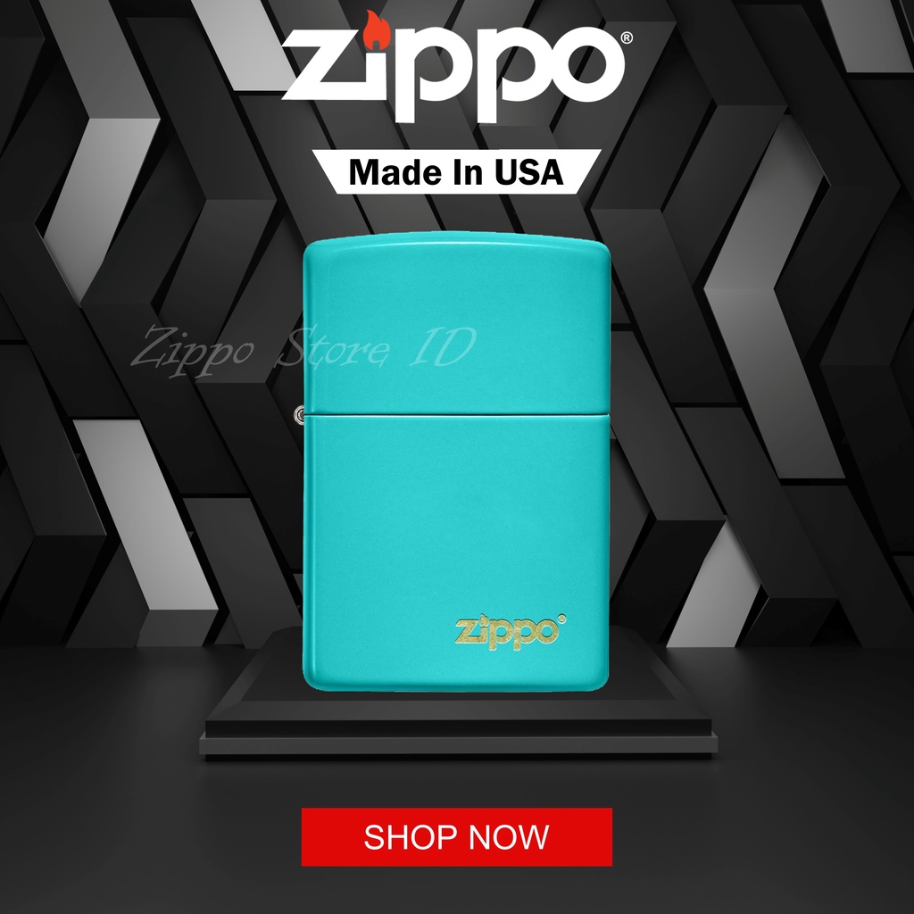 Zippo Classic Flat Turquoise 49454ZL Zippo Logo Original Garansi Resmi