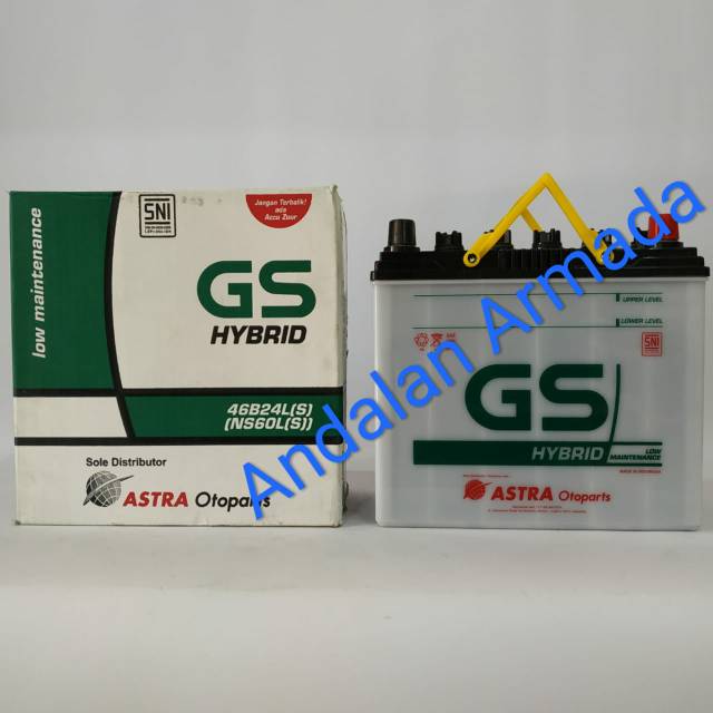 Aki basah Astra Otoparts GS Hybrid NS60LS 46B24LS 45Ah