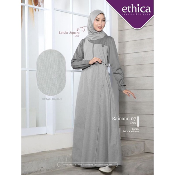 [COD] NEW ARRIVAL Gamis Jumbo Terbaru ETHICA RAINAMI 07 GREY ORIGINAL || Brice, Valdena || Best Sell
