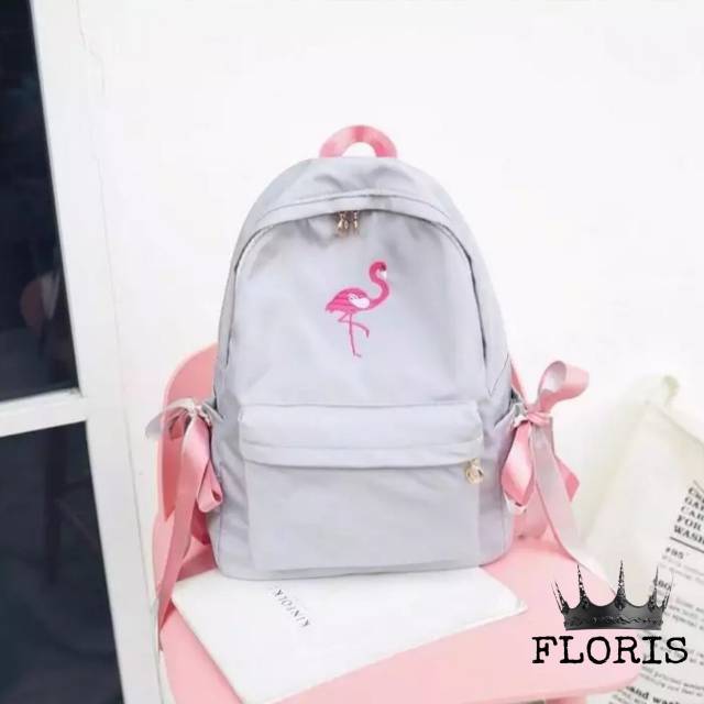 Tas ransel angsa 2pita floriss flamingo