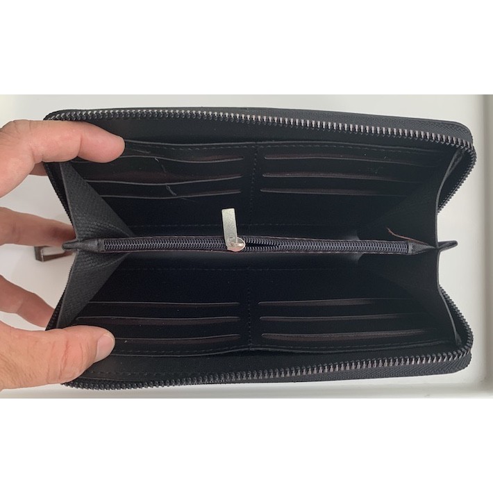 DOMPET TANGAN PRIA WANITA DENGAN TALI WARNA HITAM KUALITAS PREMIUM SEMI KULIT PU MUAT HANDPHONE