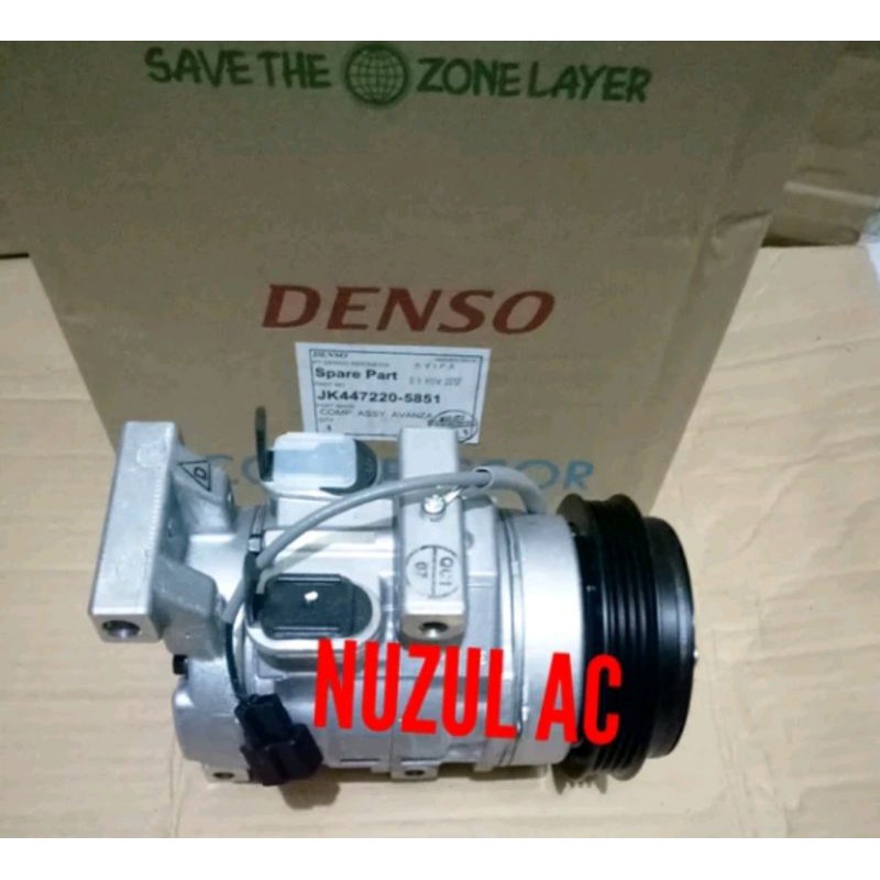 Compresor Kompresor AC Mobil Avanza Xenia 1300 Komplit 2005 /2010 - Denso Asli - stiker Hitam - Baru