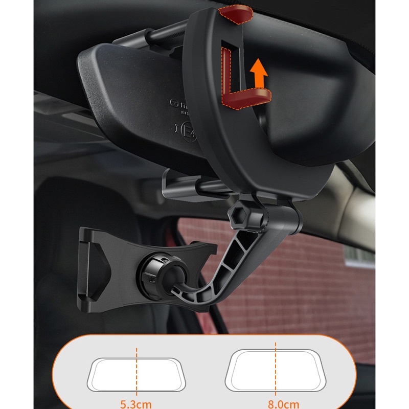 INIU Car Holder Smartphone Spion Mobil Rearview Bracket - OU30 - Black