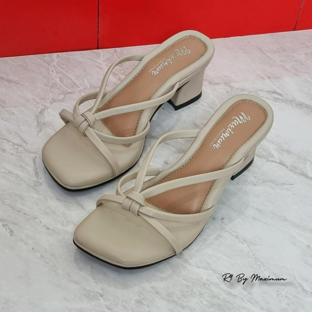 R9 Sendal Ester Heels Wanita 5cm Dusty