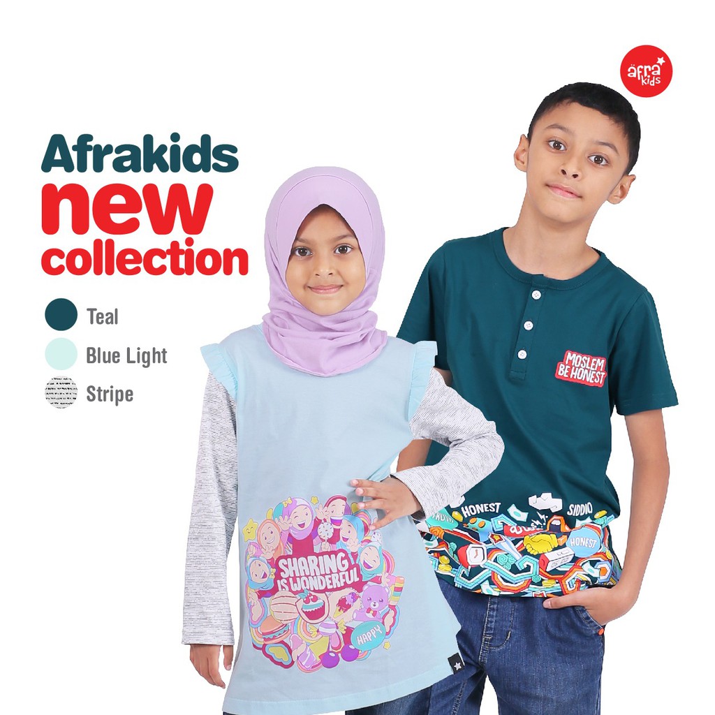 Kaos Afrakids AF263 &quot;Moslem Be Honest&quot; Lengan Pendek Kancing