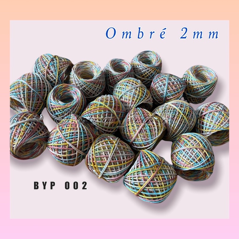 Tali katun ombré 2mm||ECER KAK 100grm