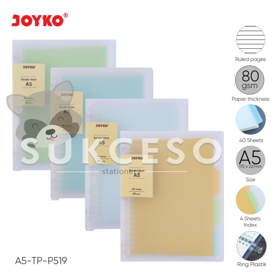 

Joyko Binder Note Trasparant A5-TP-P519 Buku Binder A5 Loose Leaf Lucu Murah