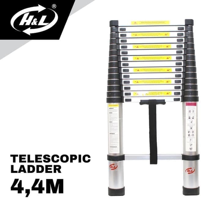 Tangga Teleskopik 4.4M Aluminium Single Telescopic Ladder 4.4 M