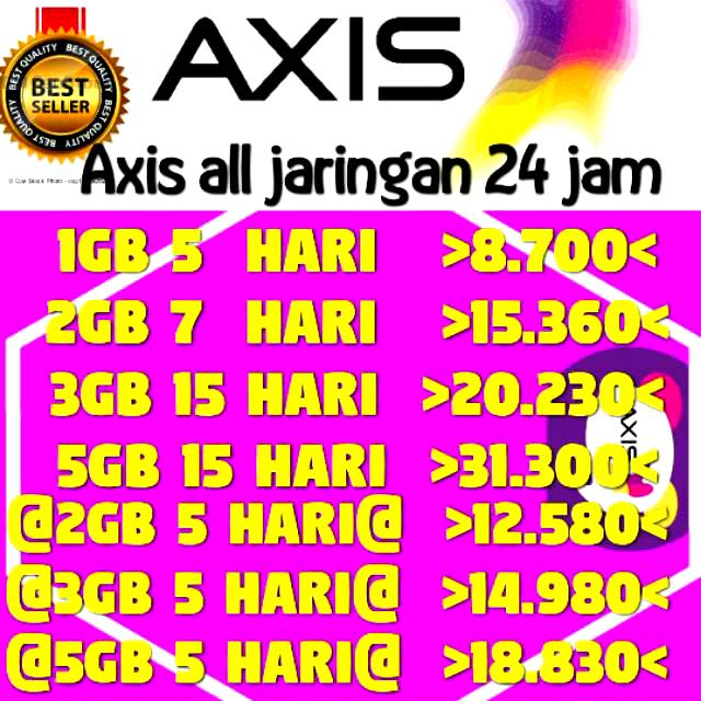 Dijamin Termurah Paket Data Kuota Axis 1gb 5 Hari 2gb 7 Hari 3gb15 Hari 5gb 15 Hari Shopee Indonesia