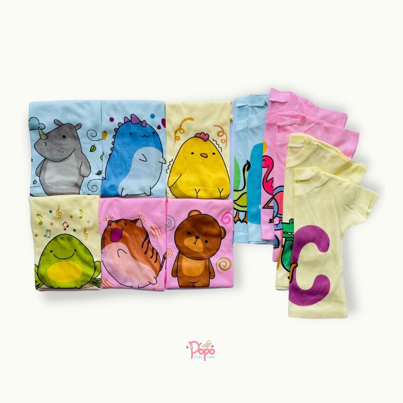 12pcs / 1 LUSIN KAOS SETALI ANAK PUTIH/WARNA