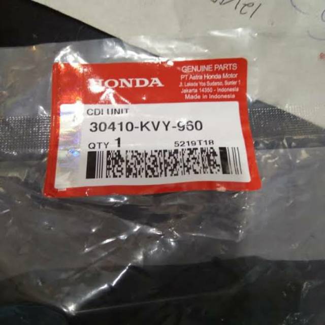 CDI Unit Honda Beat Kartu Ori AHM ( 30410KVY960)