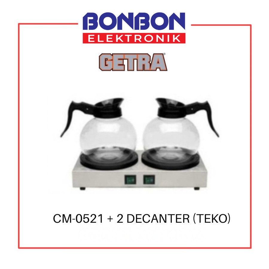 GETRA Mesin Penghangat Minuman Kopi / Teh CM-0521 + 2 DECANTER