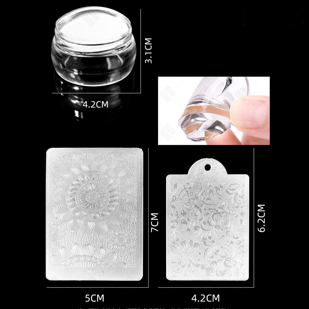 Providence Nail Seal Single Head DIY Transparent Chess Shape Jelly Silicone Nail Stamper for Manicure