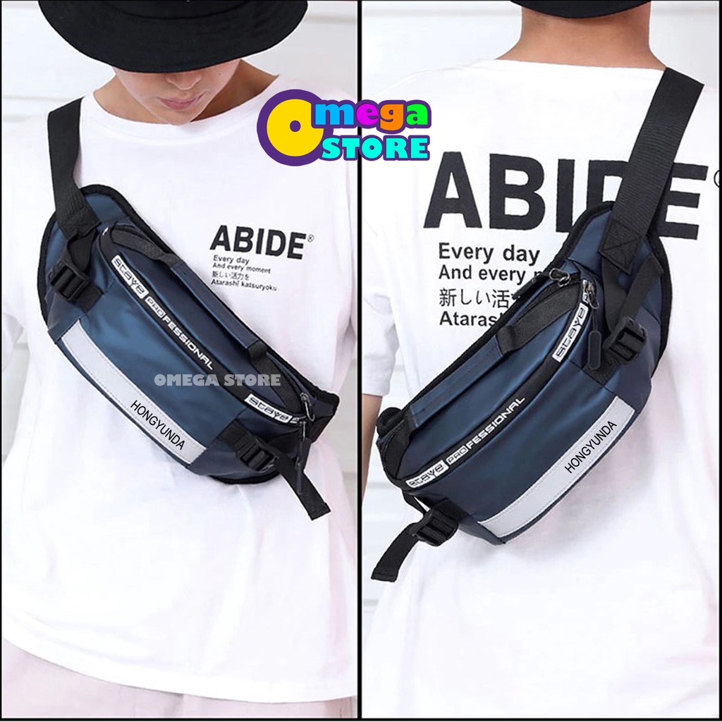 Slingbag Pria Tas Selempang Pria Tas Slempang Anti Air Model Kekinian Waistbag Waterproof Bahan Premium - 112