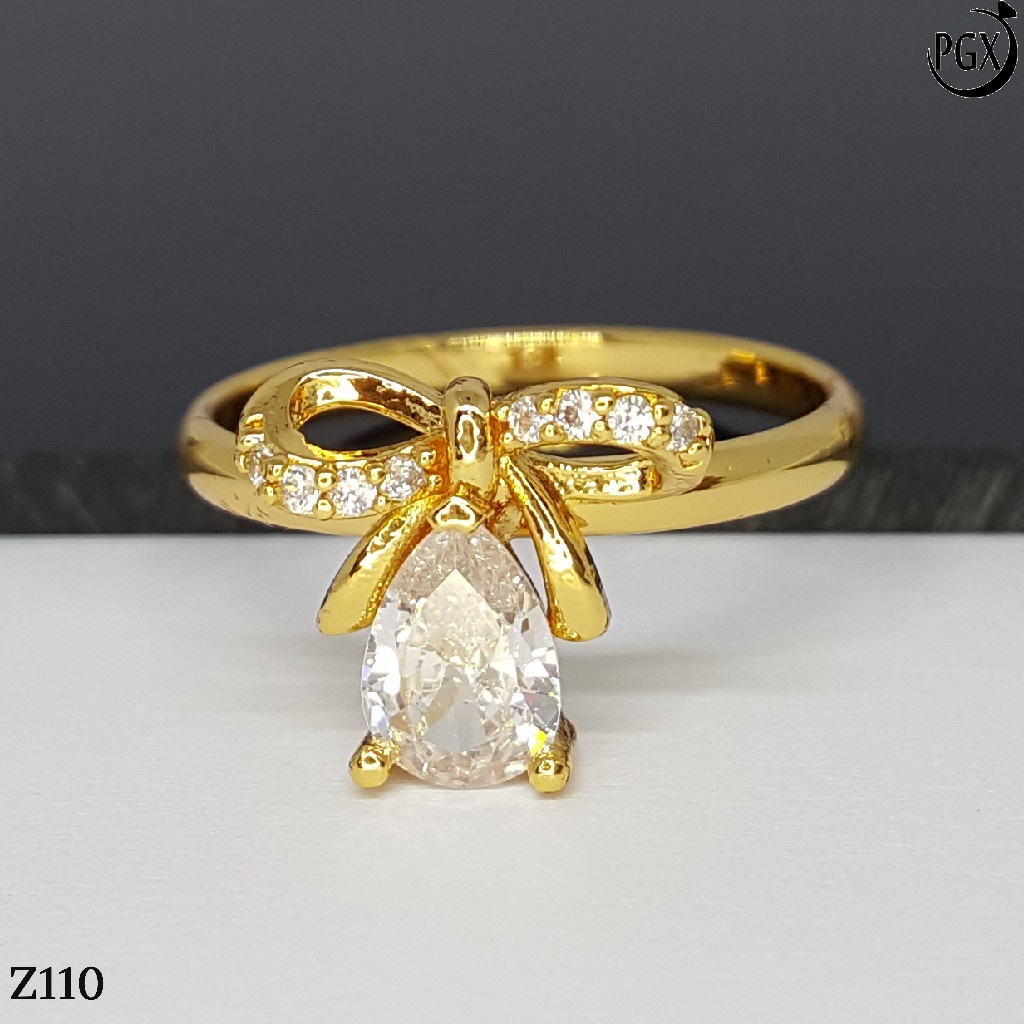 PGX Cincin Xuping Wanita Lapis Emas Aksesoris Perhiasan Fashion Premium - Z110