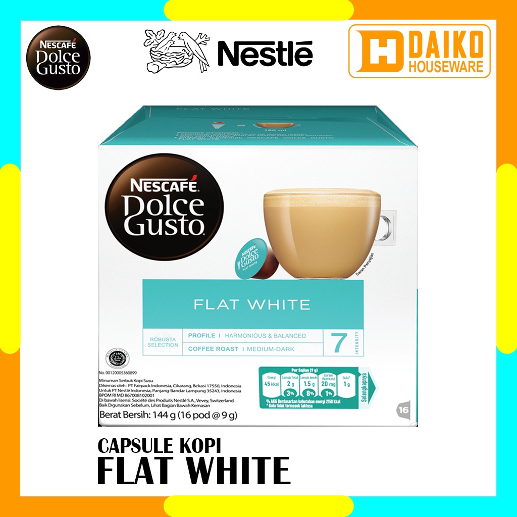 Capsule Nescafe Dolce Gusto Flat White Box Original Nestle - Kopi Susu Kapsul