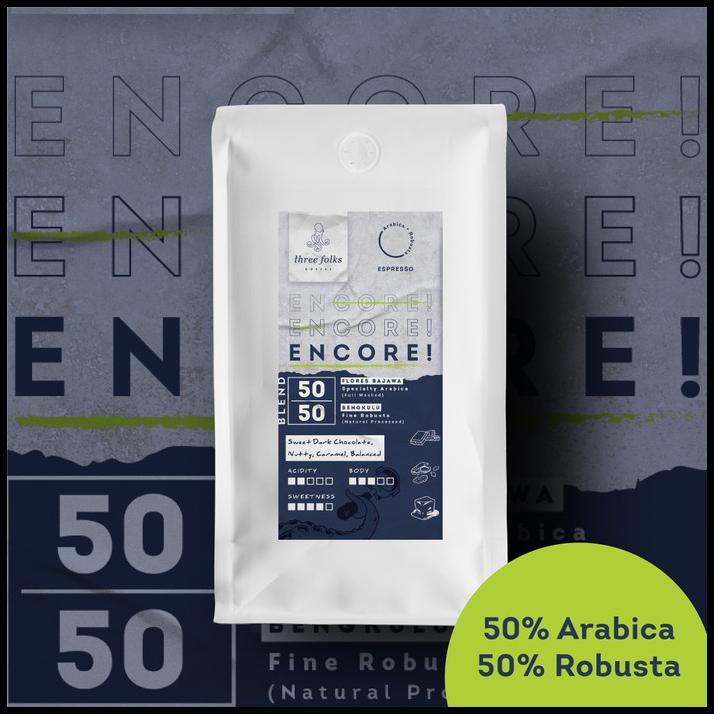 

Kopi Encore! 50/50 Blend 1Kg Three Folks | Kopi Susu Espresso Blend