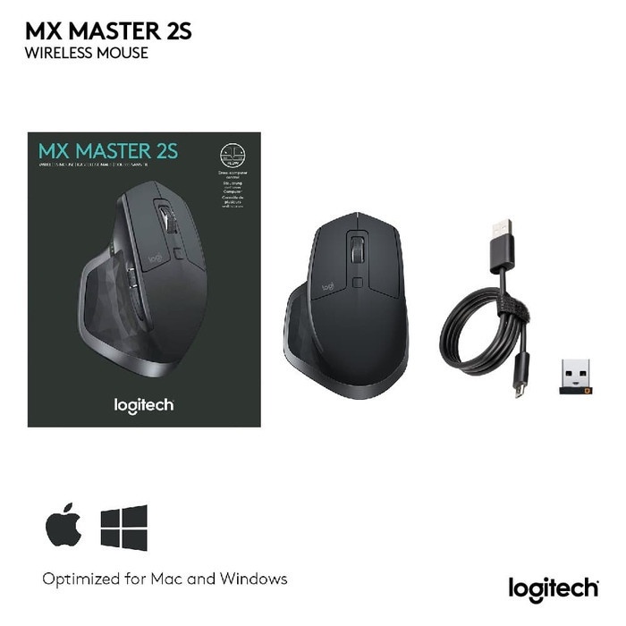 Logitech MX Master 2S Mouse Wireless Bluetooth for Power User