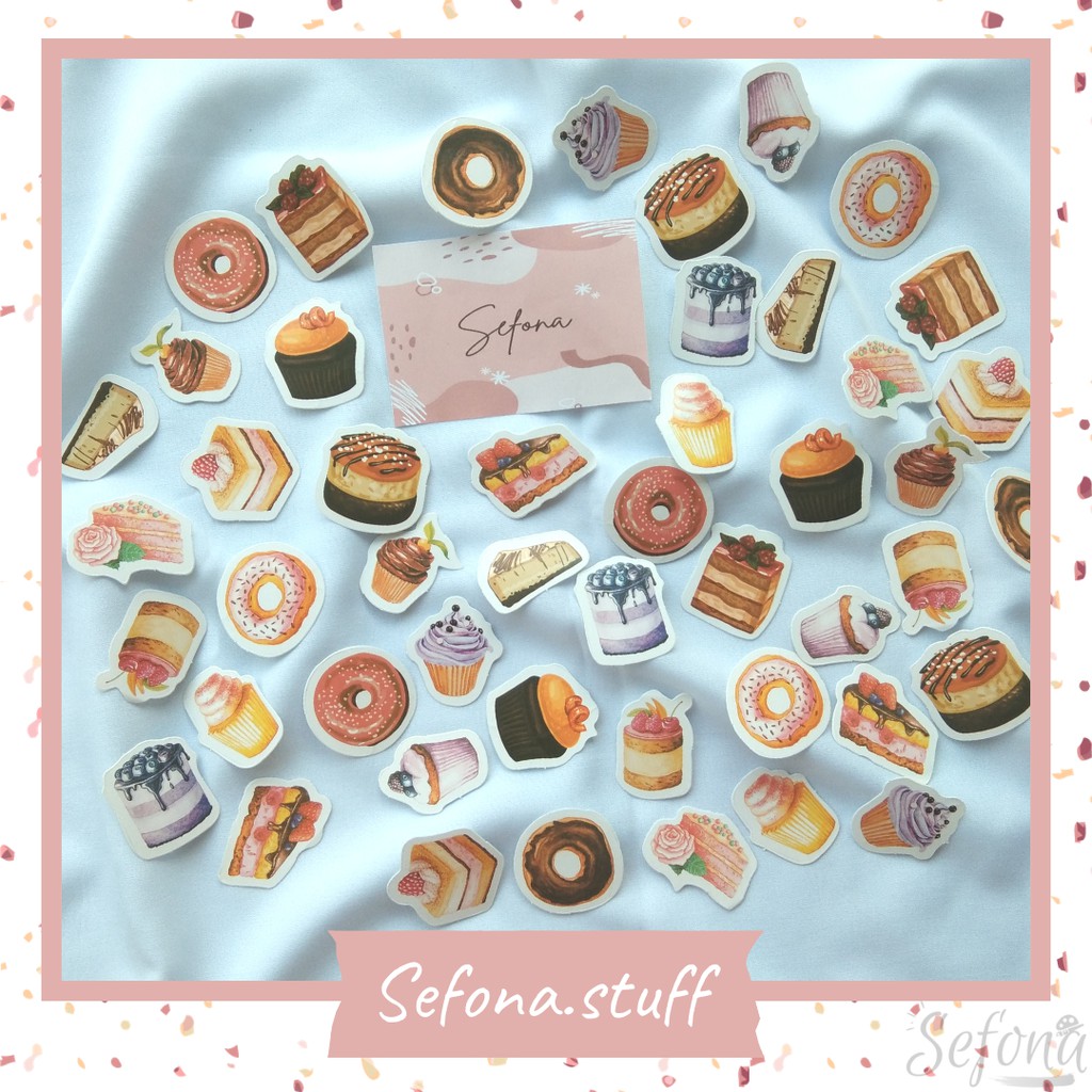 

Sticker Deco Box Kawaii Cupcake | Stiker Journal DIY Scrapbook Aesthetic Lucu Unik Murah
