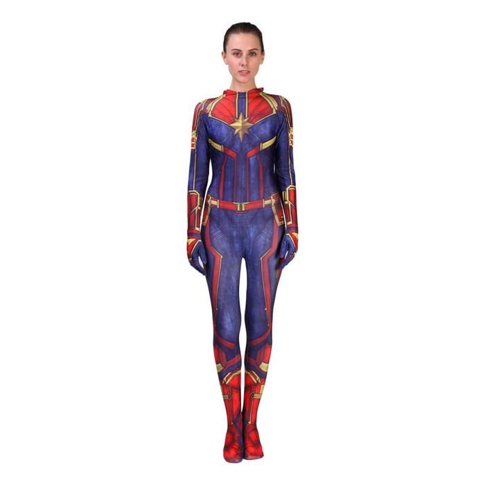 Kostum Baju Kostum Superhero Dewasa Captain Marvel Costume Women Halloween