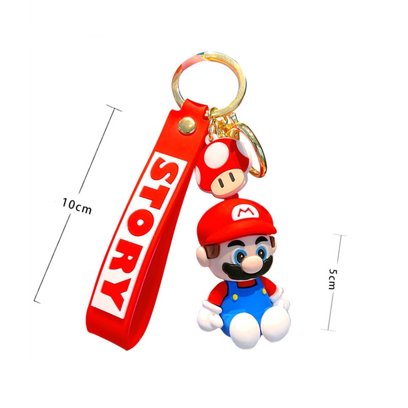 1pc Gantungan Kunci Boneka Karakter Game Super Mario Luigi Koopa Bahan PVC Untuk Hadiah Ulang Tahun