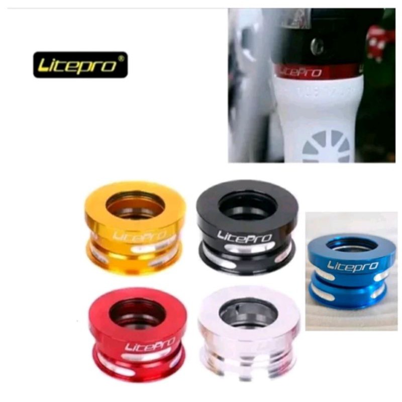 Headset litepro bearing untuk sepeda lipat litepro ,  headset spacer bisa sepeda mtb lipat balap roadbike road bike