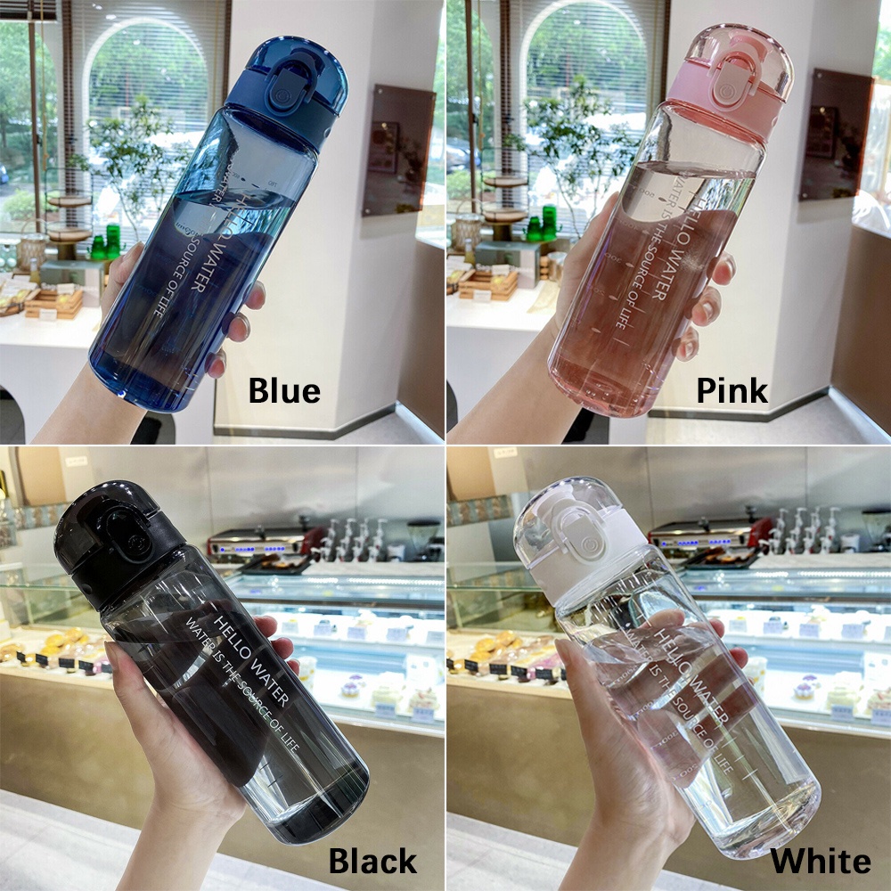 Wonderful Botol Minum Portable 780ml Bahan Plastik Transparan Anti Bocor Untuk Anak Laki-Laki / Perempuan