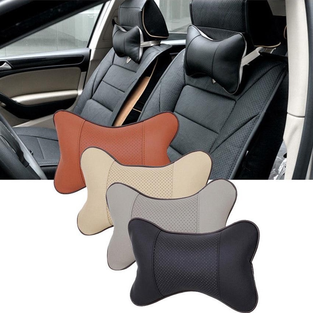 BANTAL LEHER MOBIL CAR HEADREST UNIVERSAL KULIT EMPUK 1 PCS