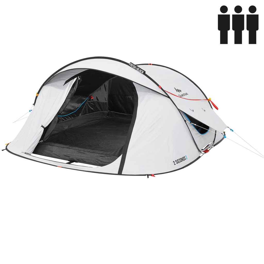 Decathlon Quechua Tenda 2Second Fresh&amp;Black 3Person - 8357353